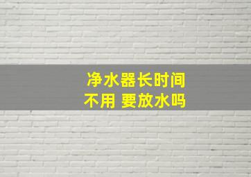 净水器长时间不用 要放水吗